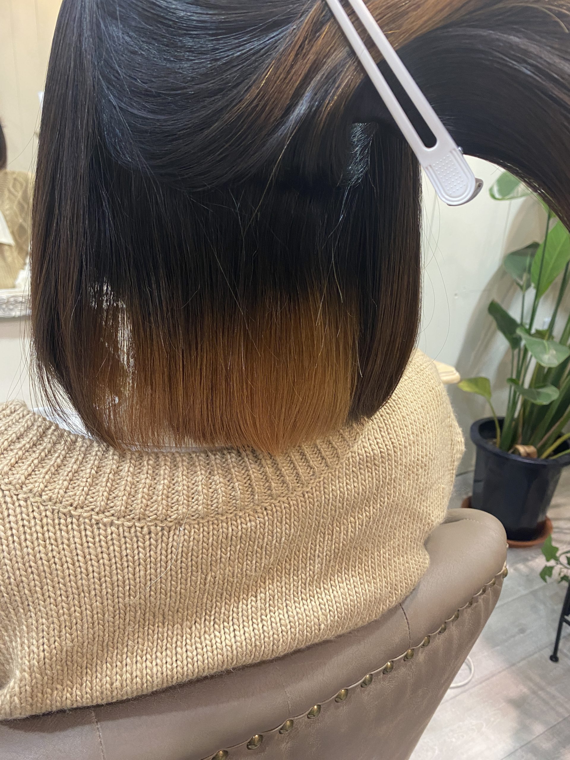 ララトリートメントでダメージ予防しながら縮毛矯正して綺麗になったインナーブリーチ