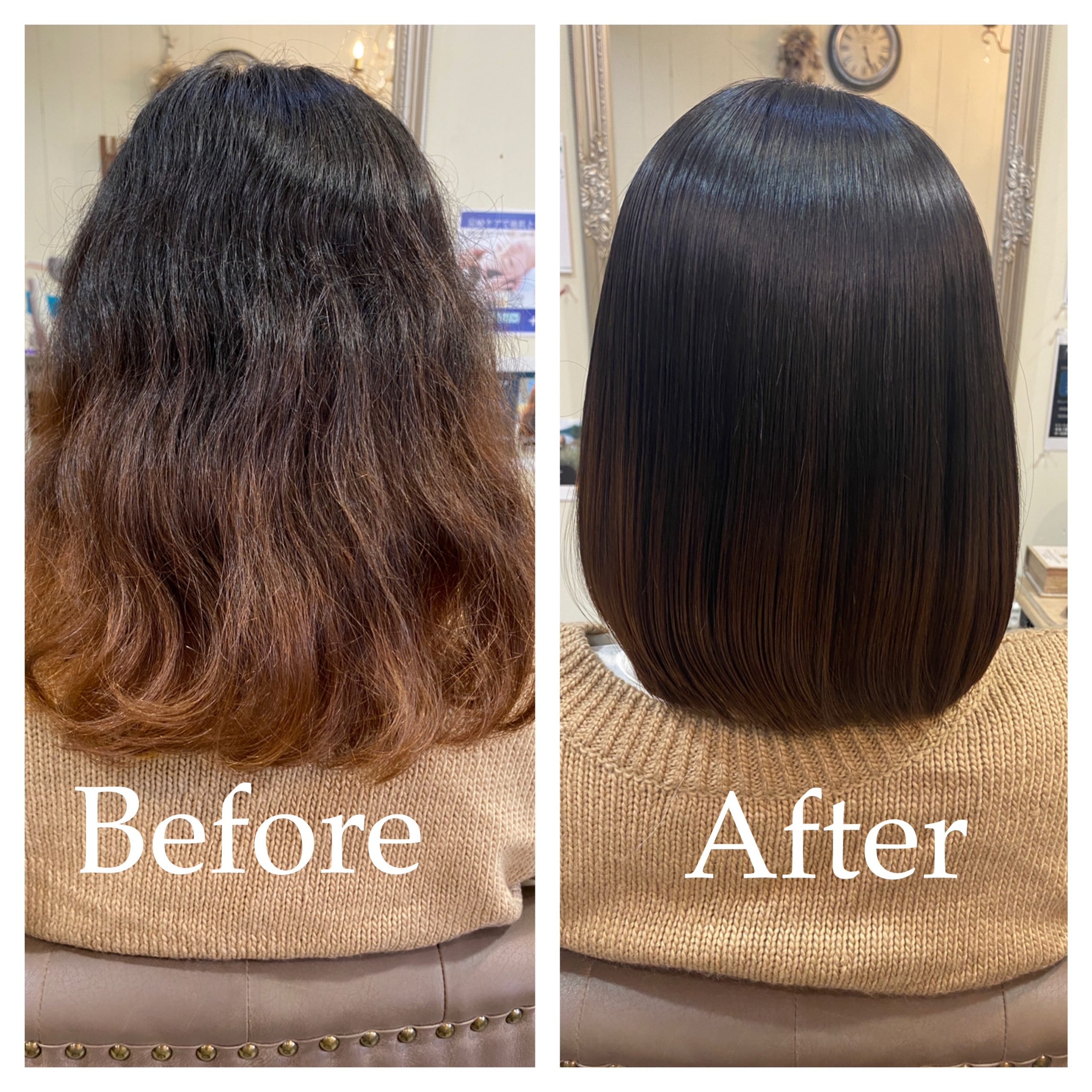 広がるクセやダメージ毛も、ボブスタイルで自然になじむ美髪に