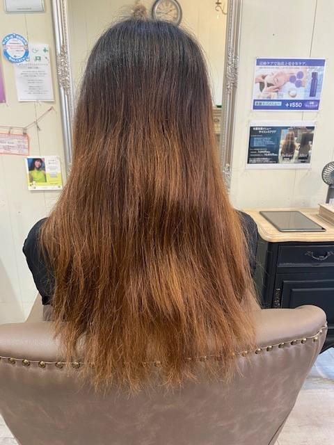 Before:ハイトーンカラーの影響でダメージが強い