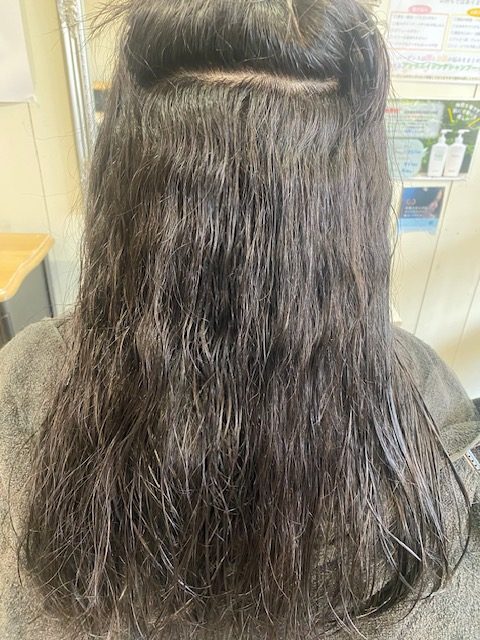 大阪北摂・吹田の縮毛矯正専門美容室hair salon Aliceで施術前のくせ毛の状態
